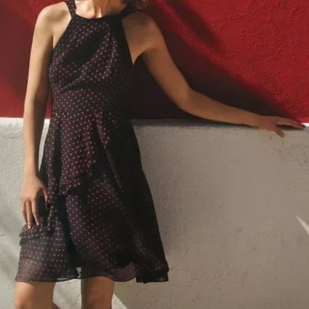 NWOT Anthropologie Eva Franco Ruffled Polka Dot Dress